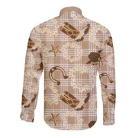 Aloha Hawaii Paniolo Khaki Palaka Long Sleeve Button Shirt Coastal Rodeo LT7 - Polynesian Pride