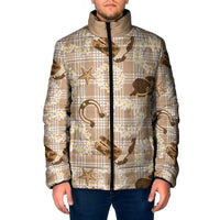 Aloha Hawaii Paniolo Khaki Palaka Padded Jacket Coastal Rodeo LT7 Men Khaki - Polynesian Pride