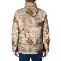 Aloha Hawaii Paniolo Khaki Palaka Padded Jacket Coastal Rodeo LT7 - Polynesian Pride