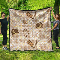 Aloha Hawaii Paniolo Khaki Palaka Quilt Coastal Rodeo - Polynesian Pride
