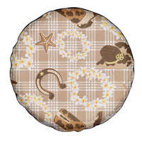 Aloha Hawaii Paniolo Khaki Palaka Spare Tire Cover Coastal Rodeo - Polynesian Pride