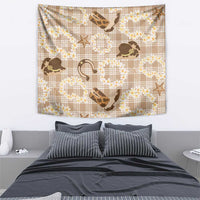 Aloha Hawaii Paniolo Khaki Palaka Tapestry Coastal Rodeo - Polynesian Pride