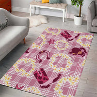 Aloha Hawaii Paniolo Lokelani Rose Palaka Area Rug Coastal Rodeo - Polynesian Pride