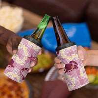 Aloha Hawaii Paniolo Lokelani Rose Palaka 4 in 1 Can Cooler Tumbler Coastal Rodeo - Polynesian Pride