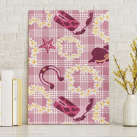 Aloha Hawaii Paniolo Lokelani Rose Palaka Canvas Wall Art Coastal Rodeo LT7 Without Frame Rose Pink - Polynesian Pride