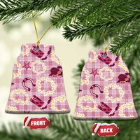 Aloha Hawaii Paniolo Lokelani Rose Palaka Ceramic Ornament Coastal Rodeo - Polynesian Pride