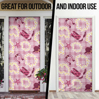 Aloha Hawaii Paniolo Lokelani Rose Palaka Door Cover Coastal Rodeo - Polynesian Pride