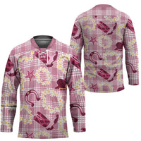 Aloha Hawaii Paniolo Lokelani Rose Palaka Hockey Jersey Coastal Rodeo LT7 - Polynesian Pride