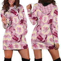 Aloha Hawaii Paniolo Lokelani Rose Palaka Hoodie Dress Coastal Rodeo - Polynesian Pride