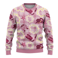 Aloha Hawaii Paniolo Lokelani Rose Palaka Ugly Christmas Sweater Coastal Rodeo - Polynesian Pride