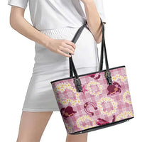 Aloha Hawaii Paniolo Lokelani Rose Palaka Leather Tote Bag Coastal Rodeo LT7 - Polynesian Pride