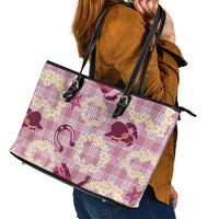 Aloha Hawaii Paniolo Lokelani Rose Palaka Leather Tote Bag Coastal Rodeo LT7 - Polynesian Pride