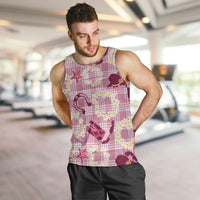 Aloha Hawaii Paniolo Lokelani Rose Palaka Men Tank Top Coastal Rodeo - Polynesian Pride