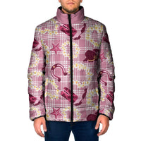 Aloha Hawaii Paniolo Lokelani Rose Palaka Padded Jacket Coastal Rodeo LT7 Men Rose Pink - Polynesian Pride