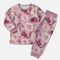 Aloha Hawaii Paniolo Lokelani Rose Palaka Christmas Pajama Set Coastal Rodeo LT7 Men Rose Pink - Polynesian Pride