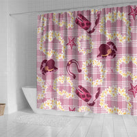 Aloha Hawaii Paniolo Lokelani Rose Palaka Shower Curtain Coastal Rodeo - Polynesian Pride