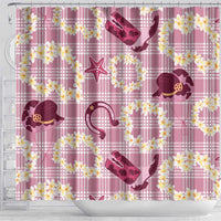 Aloha Hawaii Paniolo Lokelani Rose Palaka Shower Curtain Coastal Rodeo - Polynesian Pride