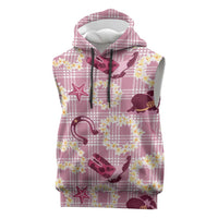 Aloha Hawaii Paniolo Lokelani Rose Palaka Sleeveless Hoodie Coastal Rodeo LT7 Rose Pink - Polynesian Pride