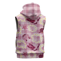 Aloha Hawaii Paniolo Lokelani Rose Palaka Sleeveless Hoodie Coastal Rodeo LT7 - Polynesian Pride