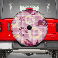 Aloha Hawaii Paniolo Lokelani Rose Palaka Spare Tire Cover Coastal Rodeo - Polynesian Pride
