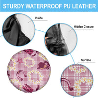 Aloha Hawaii Paniolo Lokelani Rose Palaka Spare Tire Cover Coastal Rodeo - Polynesian Pride