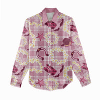 Aloha Hawaii Paniolo Lokelani Rose Palaka Women Casual Shirt Coastal Rodeo - Polynesian Pride