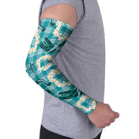 Aloha Hawaii Paniolo Teal Palaka Arm Sleeves Coastal Rodeo - Polynesian Pride