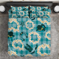 Aloha Hawaii Paniolo Teal Palaka Bedding Set Coastal Rodeo - Polynesian Pride