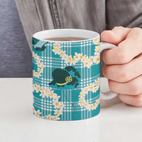 Aloha Hawaii Paniolo Teal Palaka Ceramic Mug Coastal Rodeo - Polynesian Pride