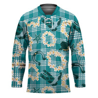 Aloha Hawaii Paniolo Teal Palaka Hockey Jersey Coastal Rodeo LT7 Unisex Teal - Polynesian Pride