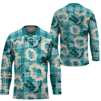 Aloha Hawaii Paniolo Teal Palaka Hockey Jersey Coastal Rodeo LT7 - Polynesian Pride