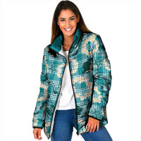 Aloha Hawaii Paniolo Teal Palaka Padded Jacket Coastal Rodeo LT7 Women Teal - Polynesian Pride