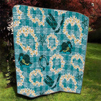 Aloha Hawaii Paniolo Teal Palaka Quilt Coastal Rodeo - Polynesian Pride