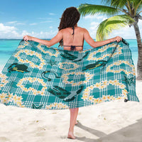 Aloha Hawaii Paniolo Teal Palaka Sarong Coastal Rodeo - Polynesian Pride
