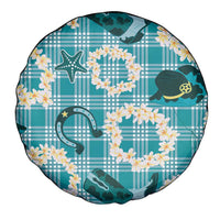 Aloha Hawaii Paniolo Teal Palaka Spare Tire Cover Coastal Rodeo - Polynesian Pride