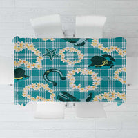 Aloha Hawaii Paniolo Teal Palaka Tablecloth Coastal Rodeo LT7 Teal - Polynesian Pride