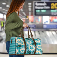 Aloha Hawaii Paniolo Teal Palaka Travel Bag Coastal Rodeo - Polynesian Pride