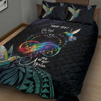 Polynesian Cancers Awareness Quilt Bed Set Hummingbird - Fly High Until We Meet Again