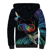 Polynesian Cancers Awareness Sherpa Hoodie Hummingbird - Fly High Until We Meet Again