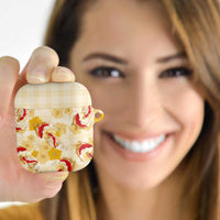 Beige Palaka Hawaii Aloha AirPods Case Koi Pond Mix Ilima Flowers LT7 - Polynesian Pride