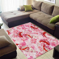 Pink Palaka Hawaii Aloha Area Rug Koi Pond Mix Sakura - Polynesian Pride