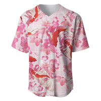Pink Palaka Hawaii Aloha Baseball Jersey Koi Pond Mix Sakura LT7 Pink - Polynesian Pride