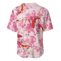 Pink Palaka Hawaii Aloha Baseball Jersey Koi Pond Mix Sakura LT7 - Polynesian Pride