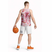 Pink Palaka Hawaii Aloha Basketball Jersey Koi Pond Mix Sakura LT7 - Polynesian Pride