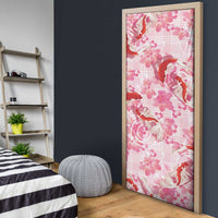 Pink Palaka Hawaii Aloha Door Cover Koi Pond Mix Sakura - Polynesian Pride