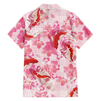 Pink Palaka Hawaii Aloha Family Matching Puletasi and Hawaiian Shirt Koi Pond Mix Sakura - Polynesian Pride