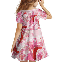 Pink Palaka Hawaii Aloha Family Matching Tank Maxi Dress and Hawaiian Shirt Koi Pond Mix Sakura - Polynesian Pride