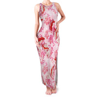 Pink Palaka Hawaii Aloha Family Matching Tank Maxi Dress and Hawaiian Shirt Koi Pond Mix Sakura - Polynesian Pride