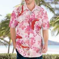 Pink Palaka Hawaii Aloha Hawaiian Shirt Koi Pond Mix Sakura LT7 - Polynesian Pride
