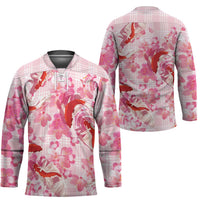 Pink Palaka Hawaii Aloha Hockey Jersey Koi Pond Mix Sakura LT7 - Polynesian Pride